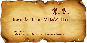 Neumüller Vitális névjegykártya